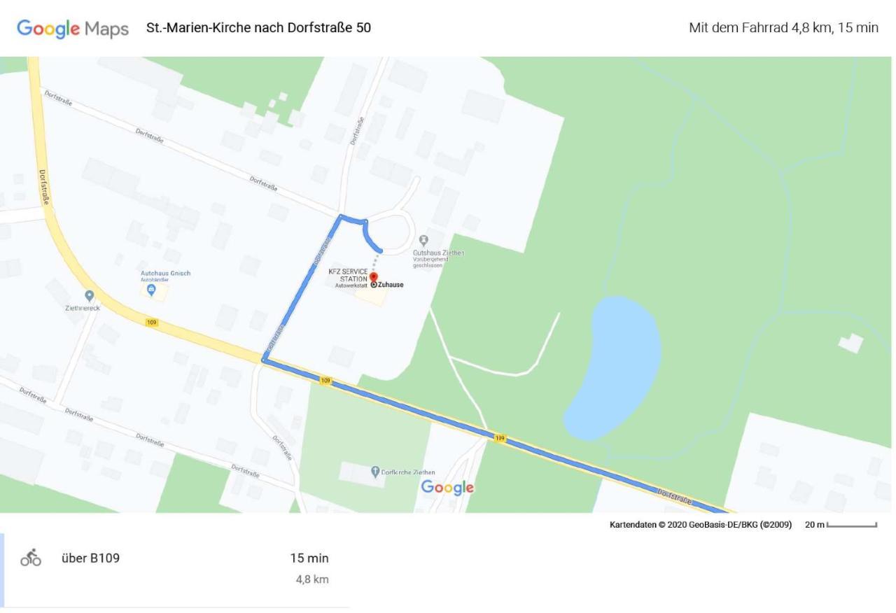 Ferienwohnung Kastanienblick Oder Parkblick, Oder Unser Radlerzimmer! Ziethen  Eksteriør bilde
